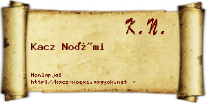 Kacz Noémi névjegykártya